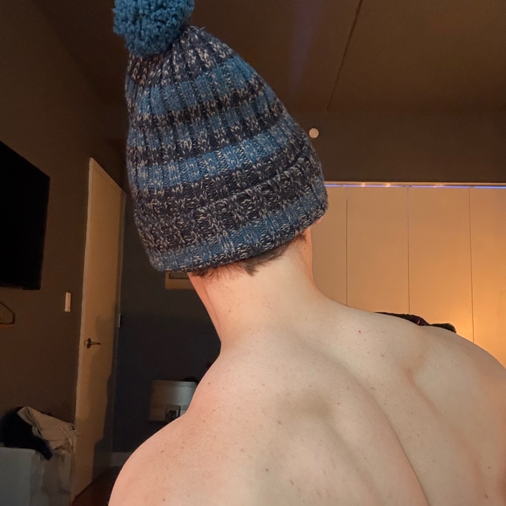 Patagonia Blue and Gray Knit Beanie